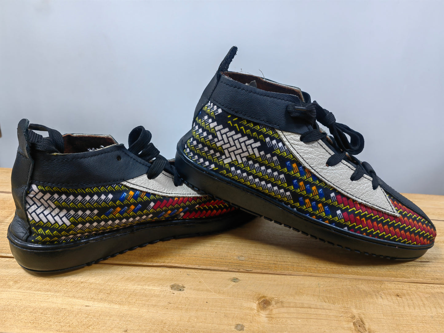 African print & Leather Tekkie