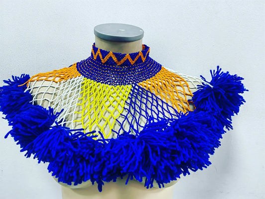 Beaded Cape with wool