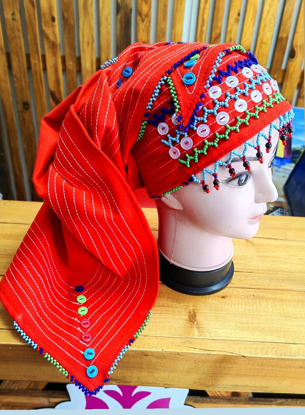 Amayakaza Triangle Beaded Doek