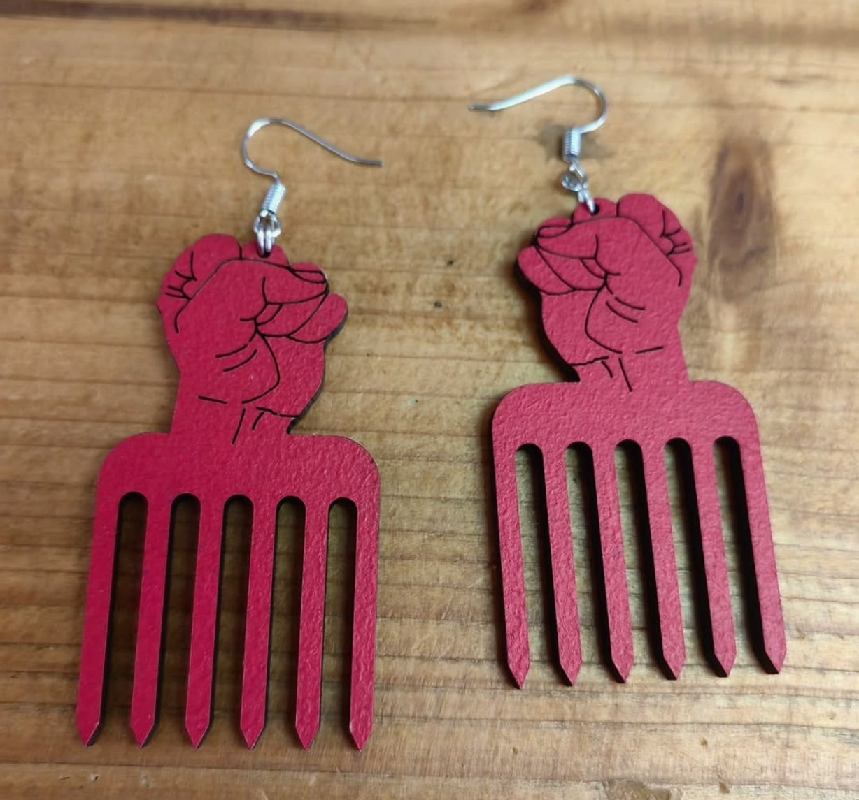 Wooden Comb Earrings