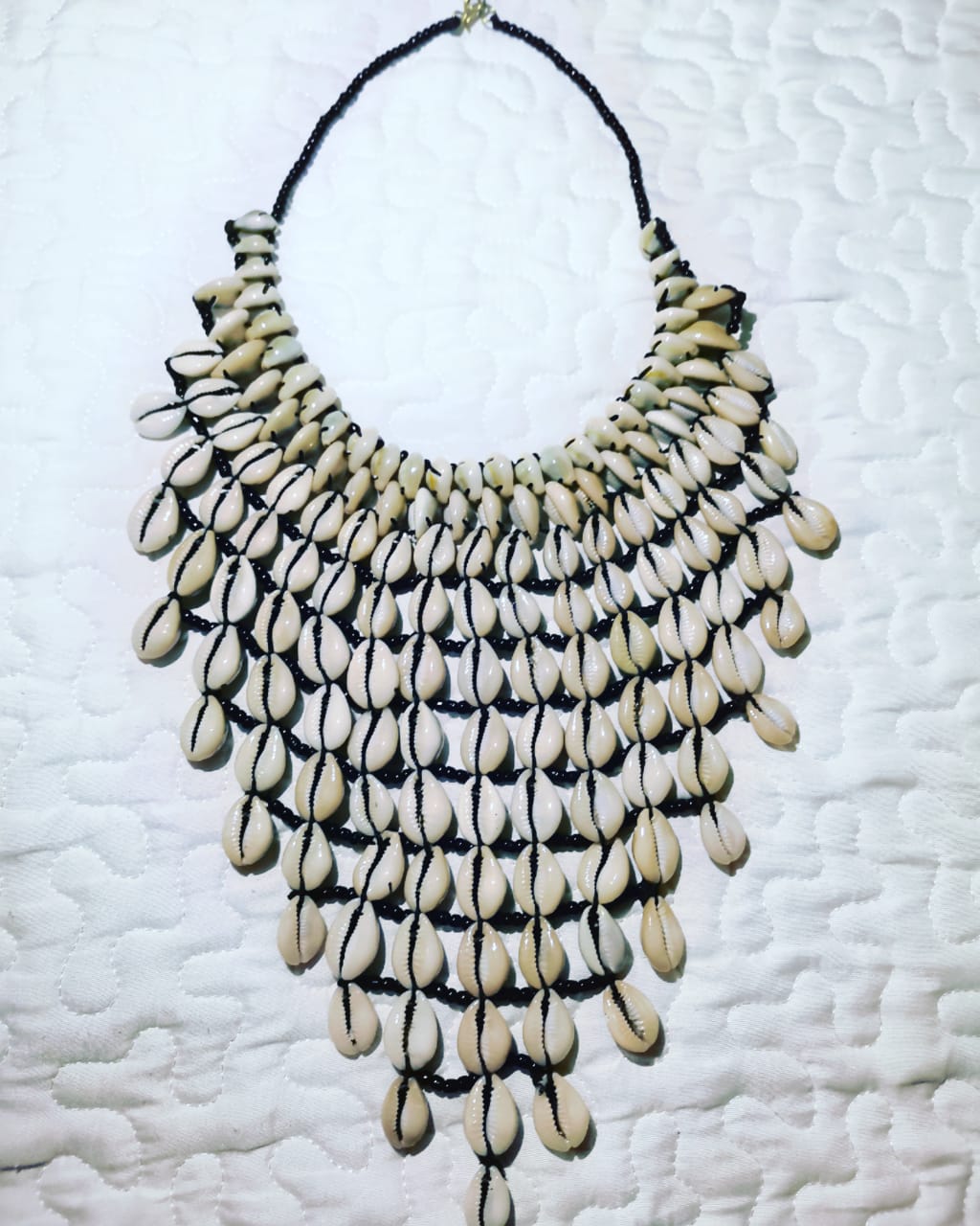 African Cowrie Shells Beaded Necklace