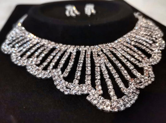 Bridal Bib Necklace & Earrings