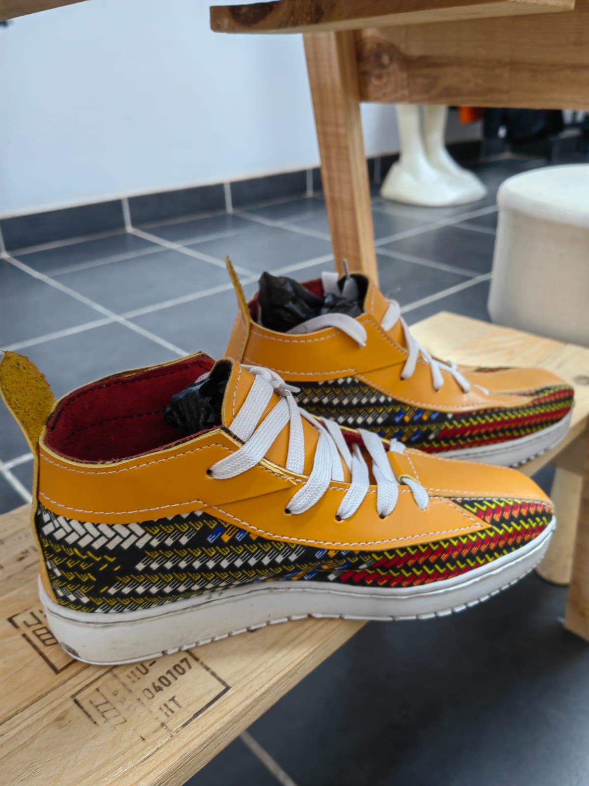 African Print & Leather Tekkies
