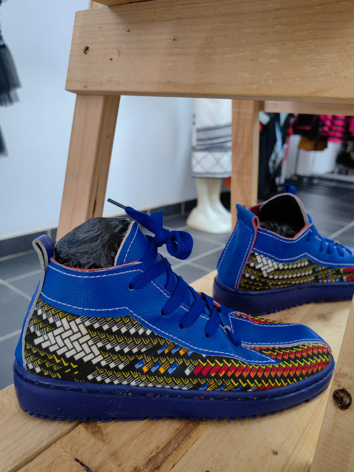 African Print & Leather Tekkies