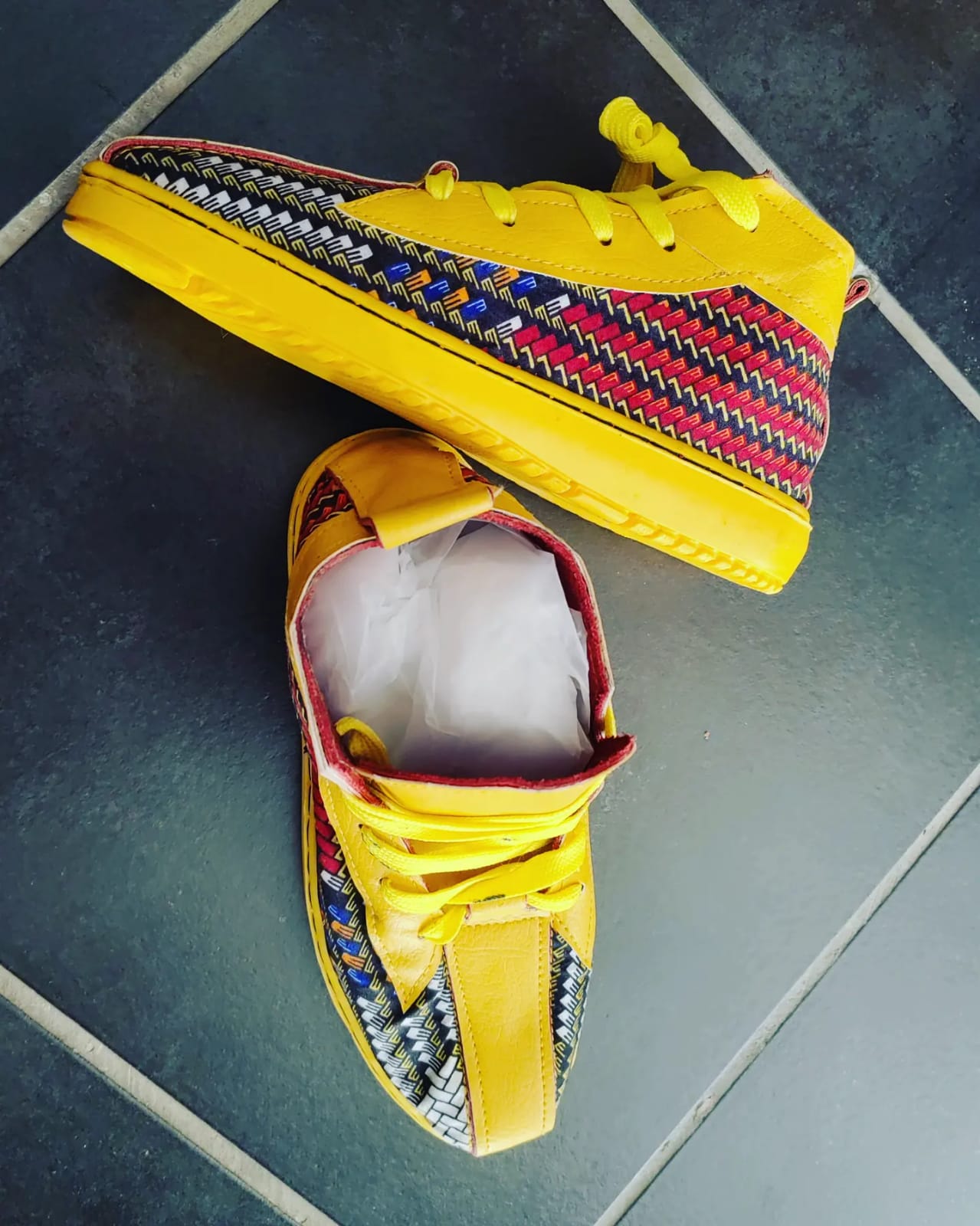 African Print & Leather