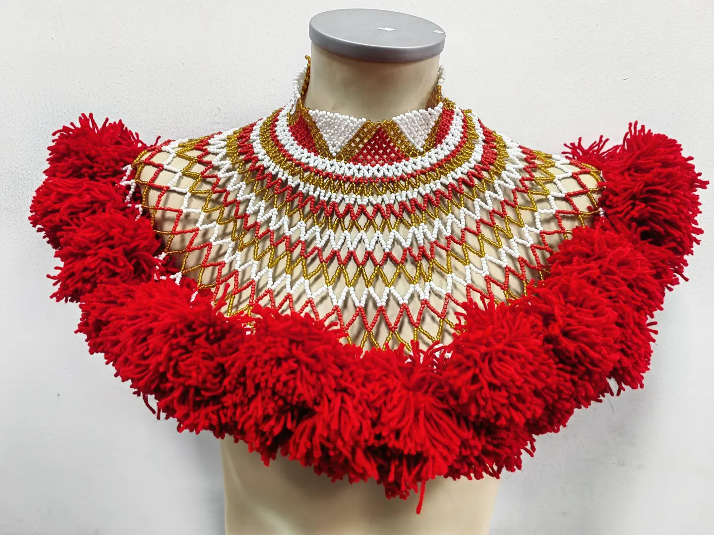 Beaded Cape with wool