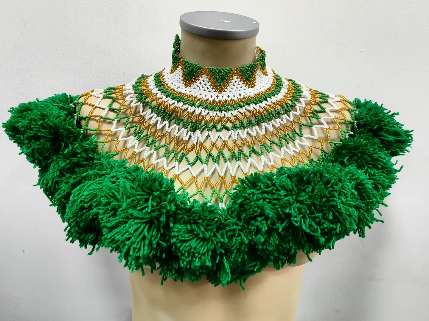 Beaded Cape with wool