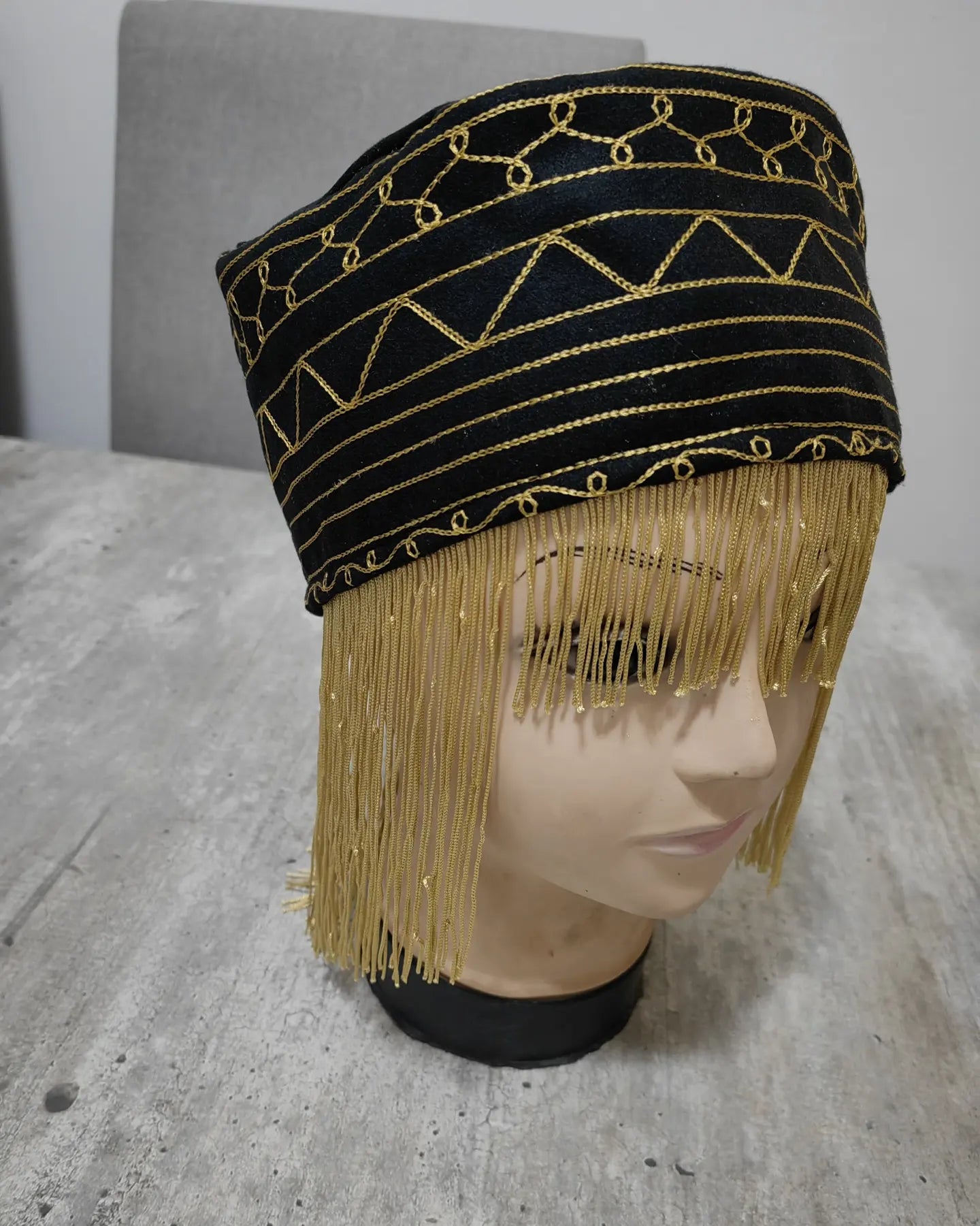 Tassel Embroided Egyptian Hat