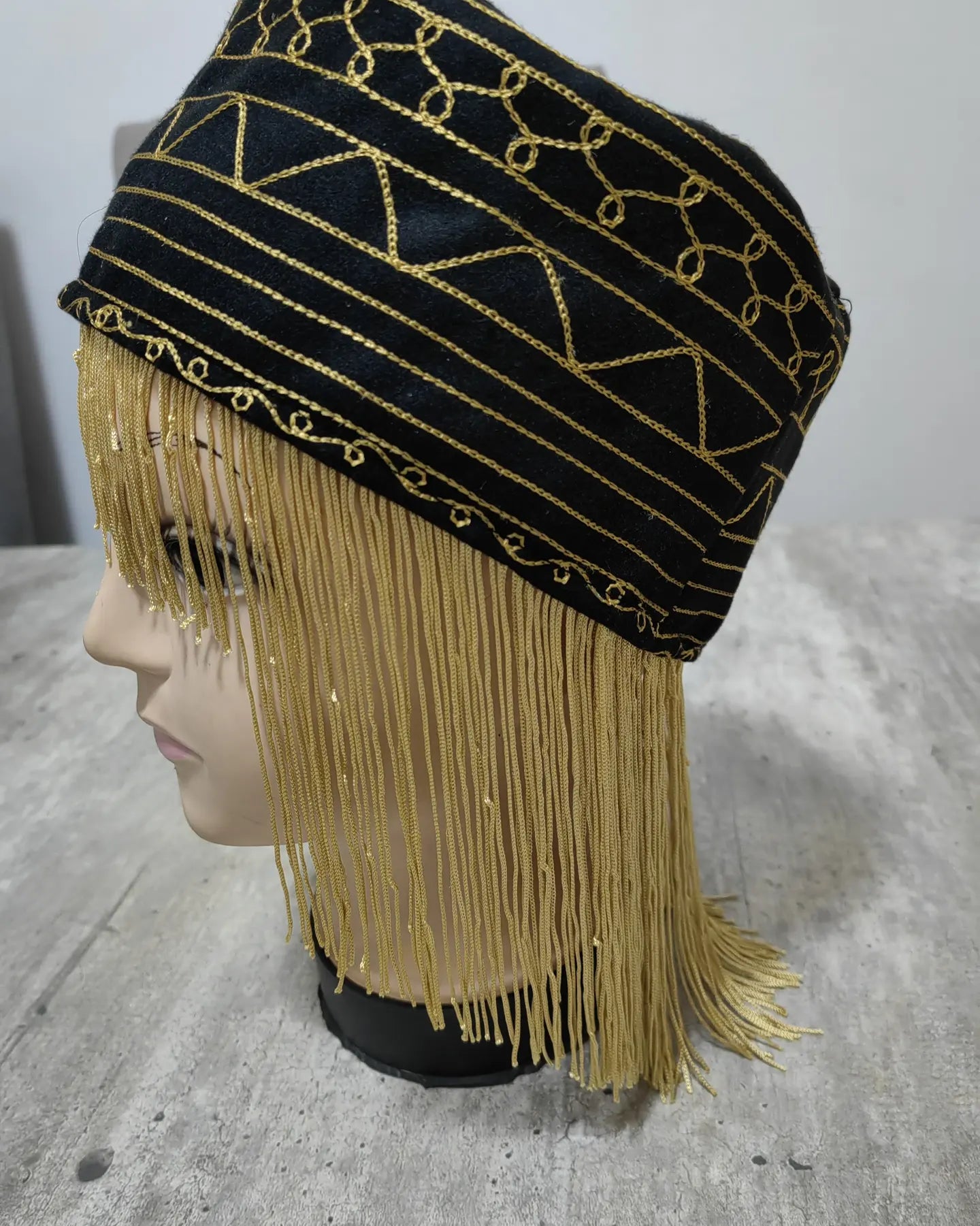 Tassel Embroided Egyptian Hat