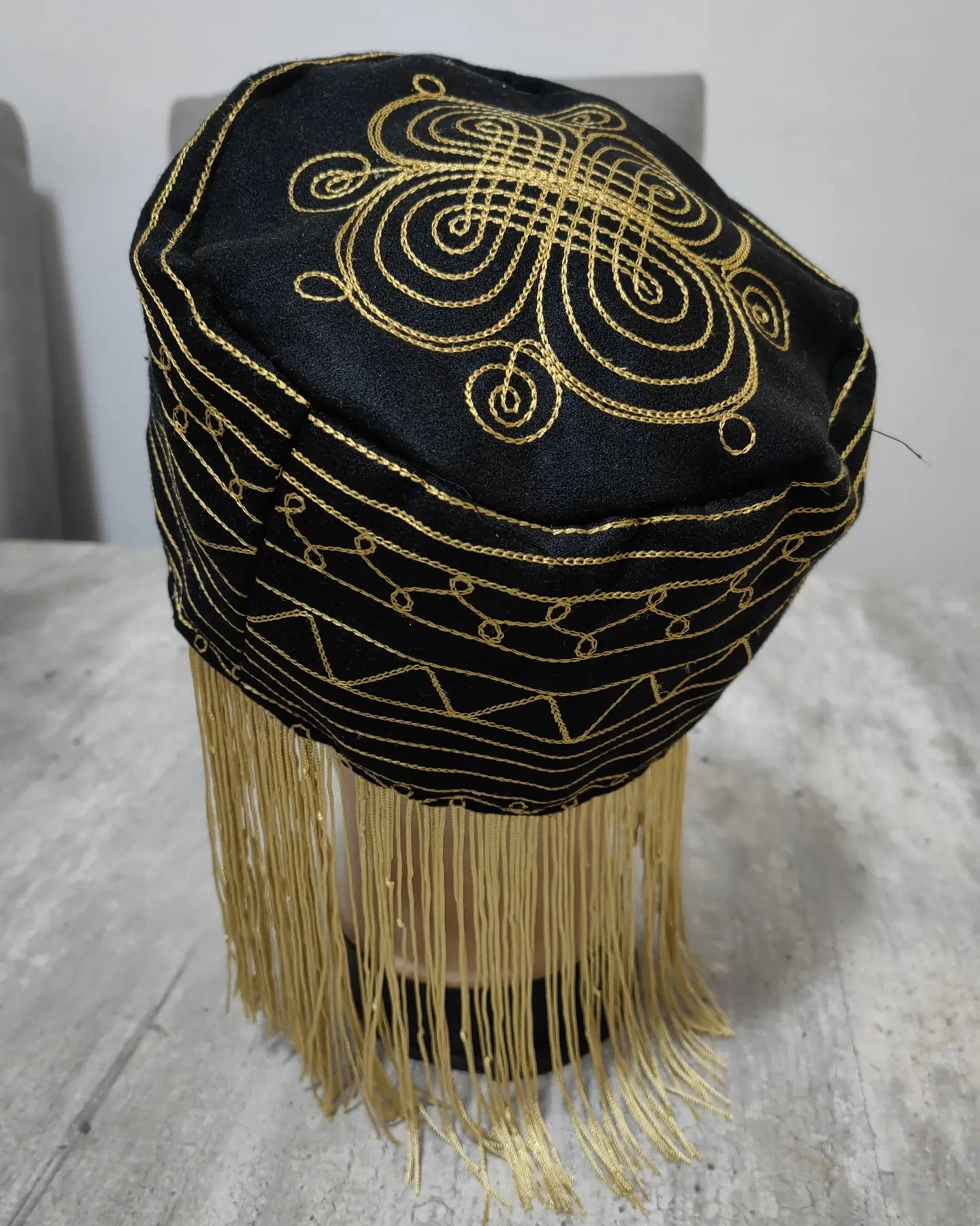 Tassel Embroided Egyptian Hat