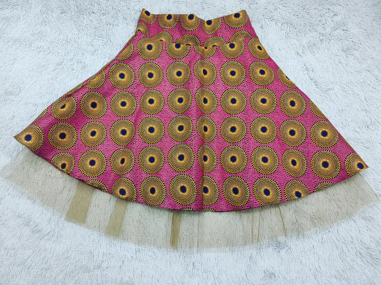 Printed High Waist Skirt with pockets