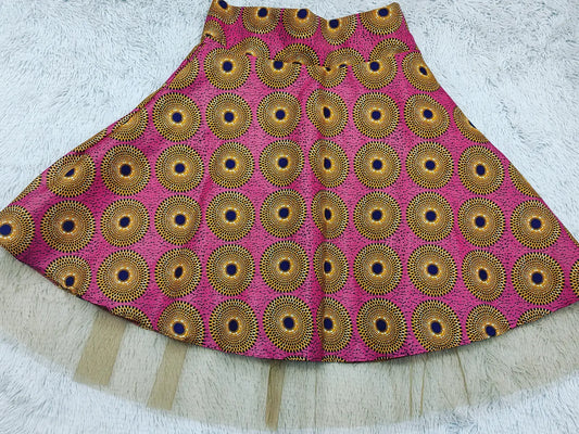 Printed High Waist Skirt with pockets