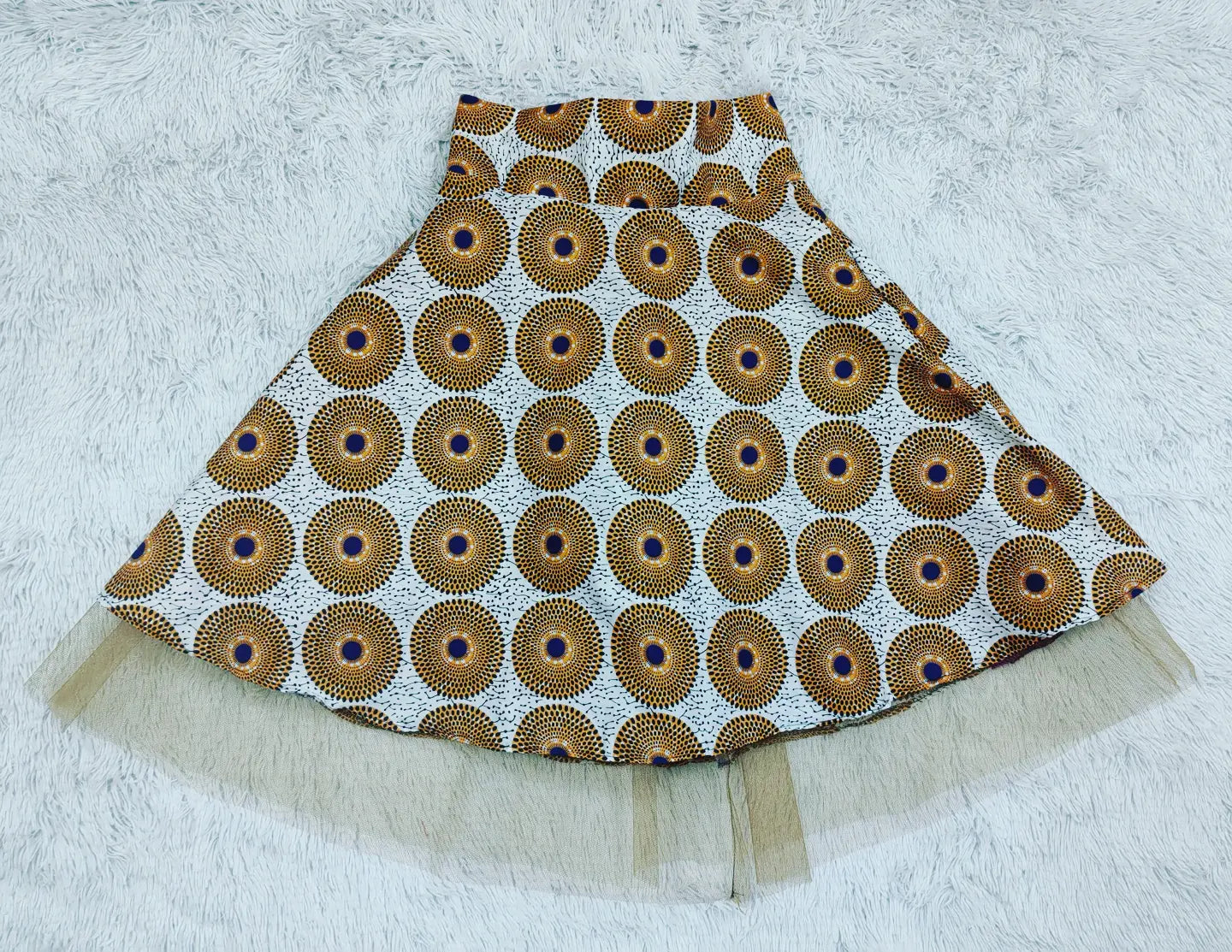 Printed High Waist Skirt with pockets