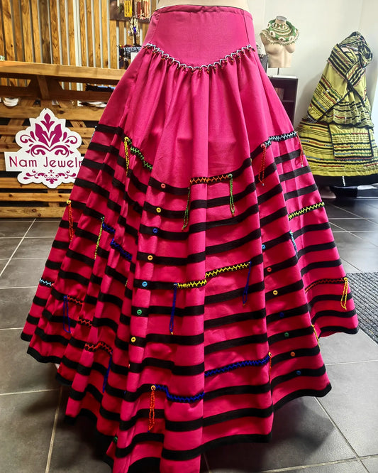 Plitted Beaded Wrap Skirt