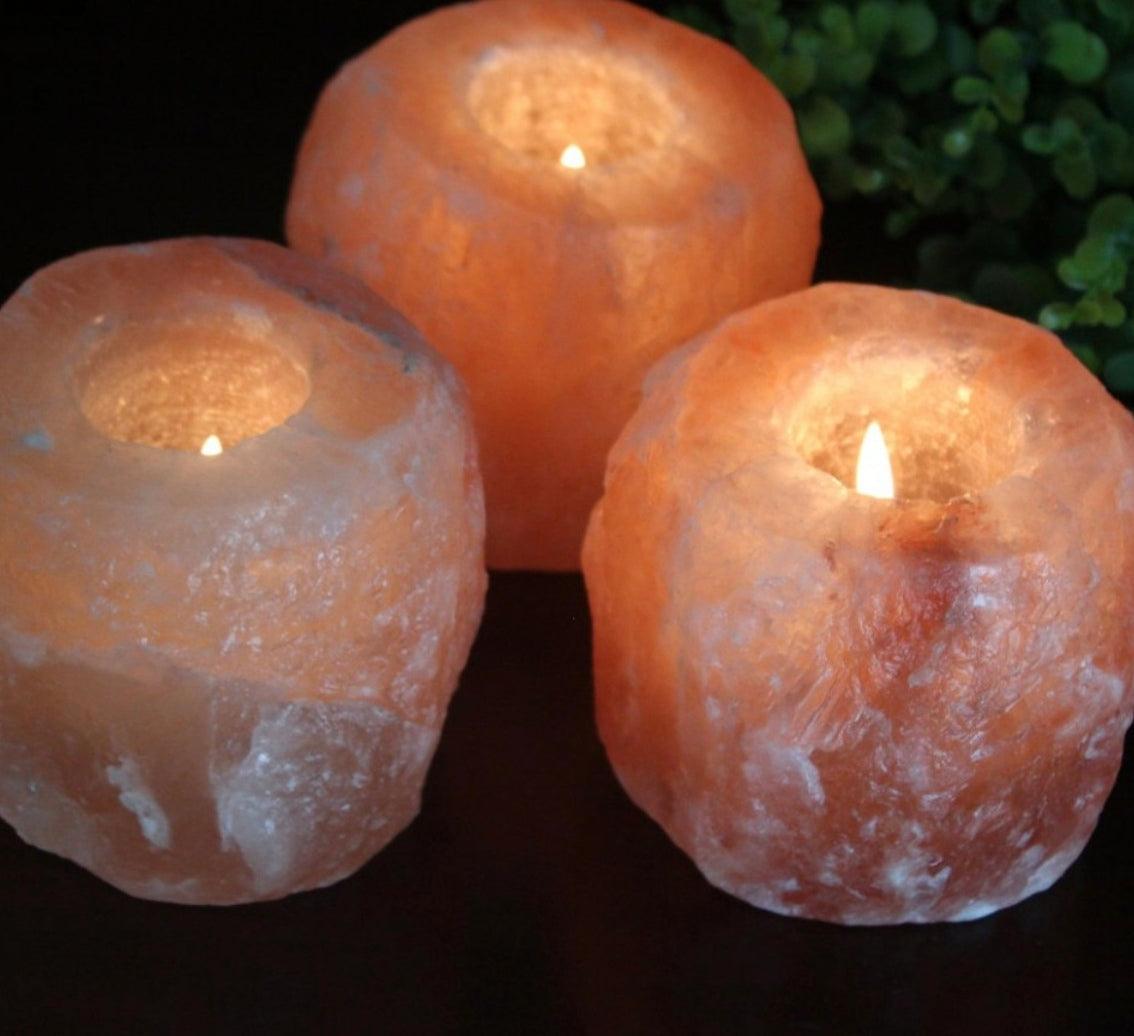 Salt Crystal Candle Holder