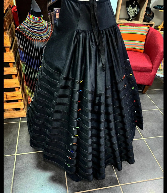 Plitted wrap skirt with safety-pins