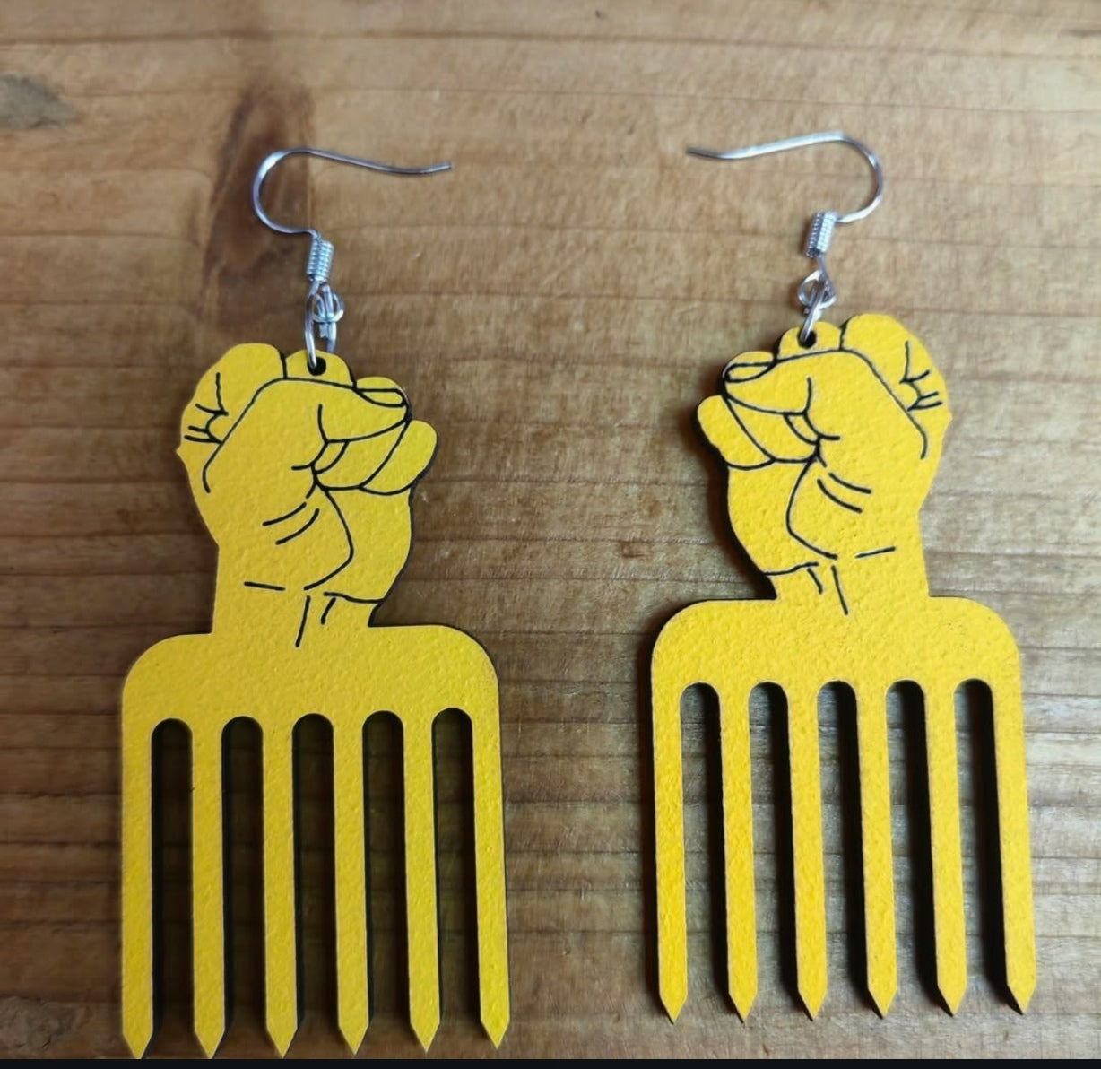 Wooden Comb Earrings