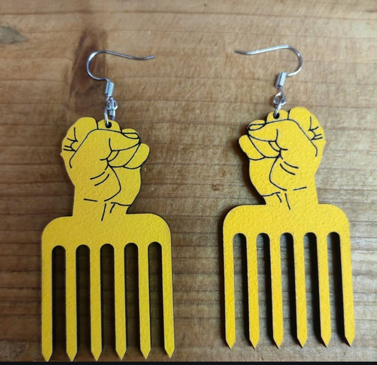 Wooden Comb Earrings