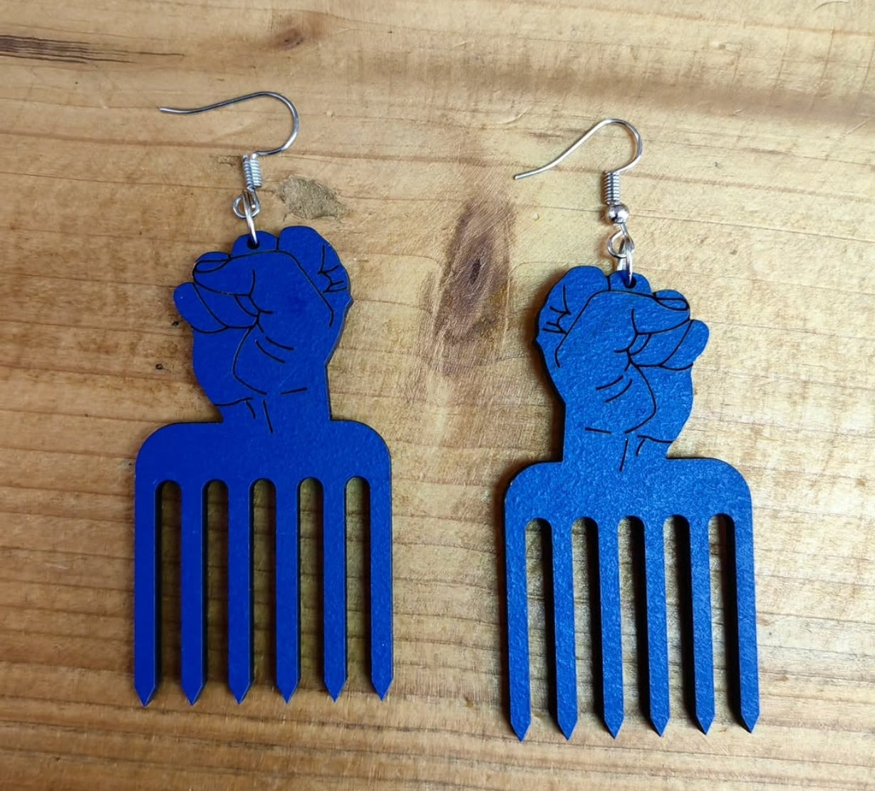 Wooden Comb Earrings