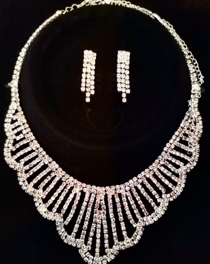 Bridal Bib Necklace & Earrings