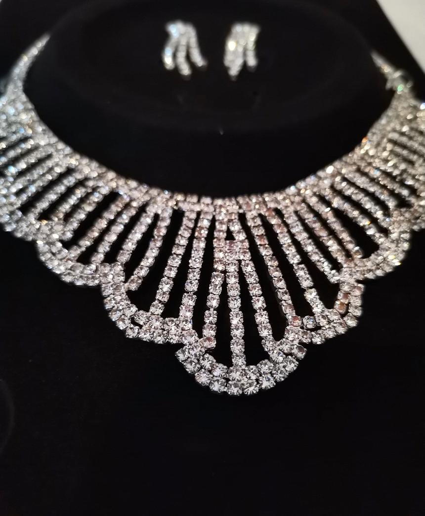 Bridal Bib Necklace & Earrings